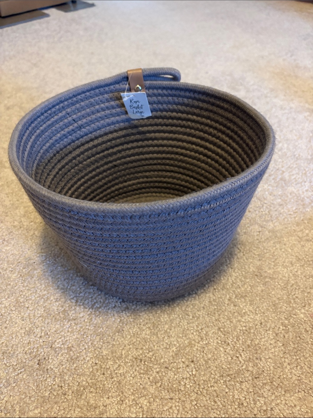 Brand new Woven Rope Storage Basket - Gray